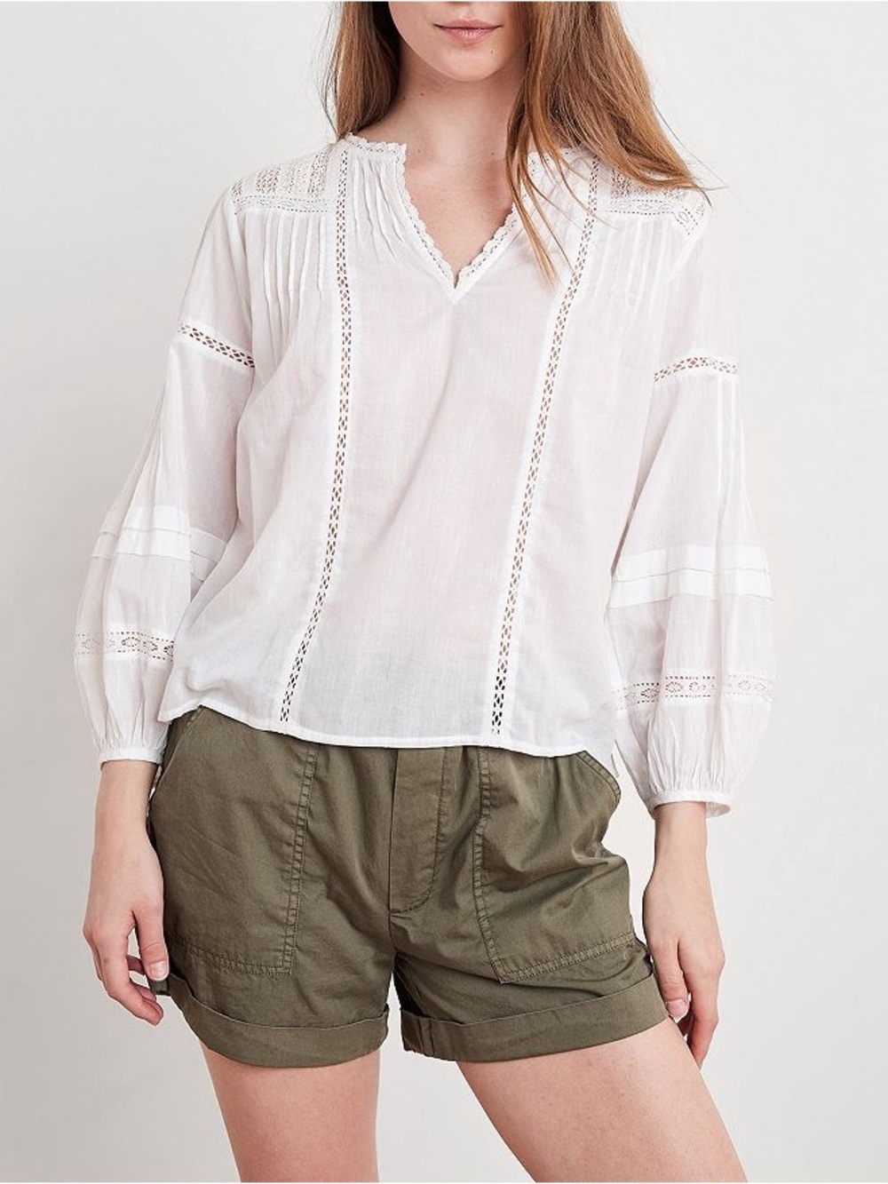 Velvet by Graham & Spencer Pia Peasant Blouse (retailed $220)